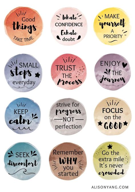 Why do Inspirational Quotes Motivate Us? - alisonyang.com Motivation Stickers, Stickers Wallpaper, Quotes Stickers, Sticker Design Inspiration, Motivational Cards, Bulletin Journal Ideas, Diy Journal Books, Cute Laptop Stickers, Motivational Sticker