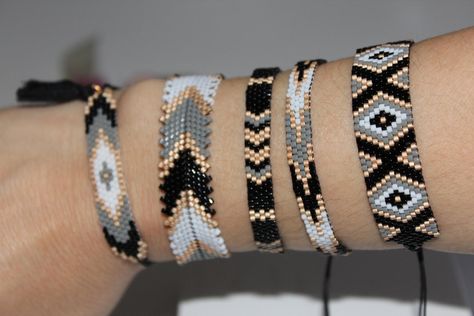 Miyuki Bead, Bead Woven Bracelet, Bracelet Miyuki, Bead Loom Designs, Loom Jewelry, Loom Bracelet Patterns, Gelang Manik, Beads Bracelet Design, Bead Loom Bracelets