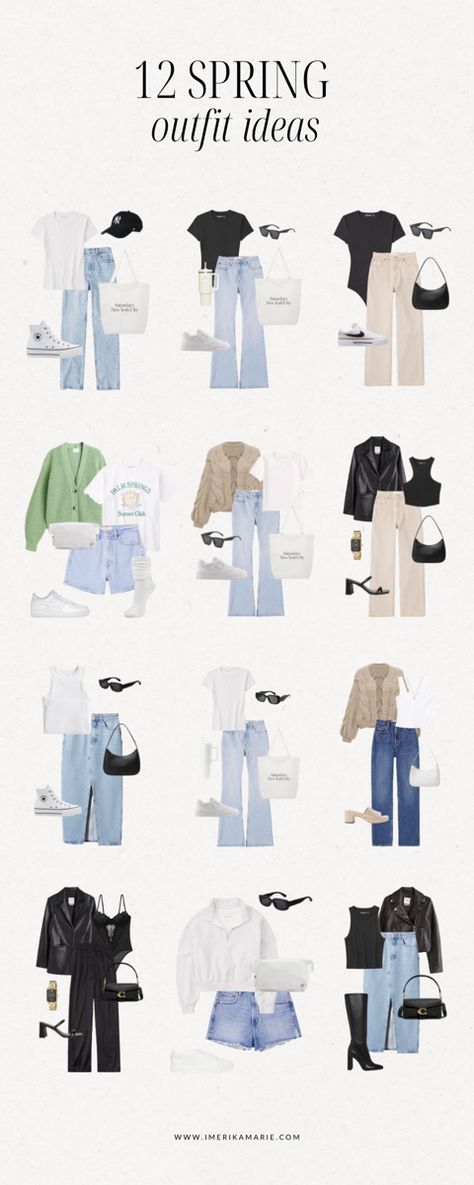 spring outfits Clean Girl Outfits Spring, Spring Clean Girl Outfits, Outfit Ideas For Spring 2024, Clean Girl Spring Outfits, Ootd For School Casual, Trend Outfit 2024, Spring Ootd 2024, Trendy Outfits Spring 2024, Trendy Outfits 2024 Spring