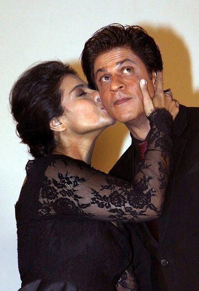 Bollywood actors Shahrukh Khan & Kajol Devgn at Maratha Mandir theatre to celebrate 1000 weeks of film Dilwale Dulhaniya Le Jayenge on (December 12, 2014) in Mumbai, India. SRK Kajol-starrer Dilwale Dulhaniya Le Jayenge was first screened at Maratha Mandir in October 1995. Shah Rukh Khan And Kajol, Srk Kajol, India Actor, Kajol Devgan, Marriage Stills, Shahrukh Khan And Kajol, Fake Relationship, King Khan, Bollywood Couples