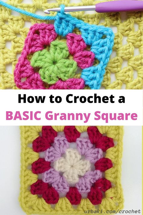 Patchwork, Crochet Granny Square Instructions, How Do You Crochet A Granny Square, Grannies Crochet Squares Free Pattern, Changing Colors In Crochet Granny Square, Granny Square Basic Pattern, Granny Square Step By Step Pictures, Beginners Granny Squares Crochet Tutorials, How To Change Colors In Crochet Granny Squares