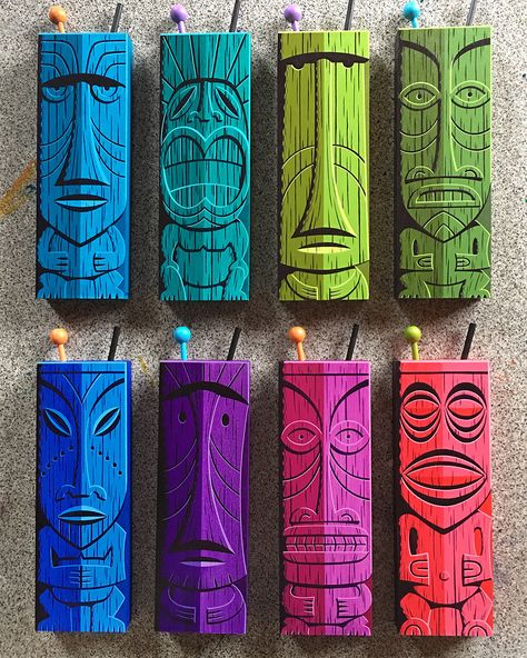 Tiki Signs, Palm Canyon, Tiki Faces, Dremel Carving, Polynesian Art, Tiki Totem, Tiki Decor, Tiki Bar Decor, Tiki Lounge