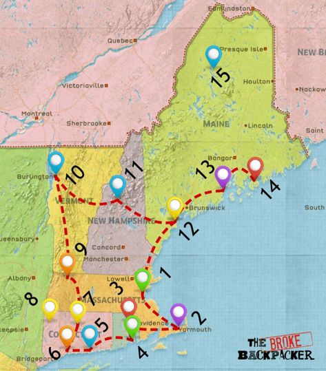 EPIC New England Road Trip Guide for May 2019 Samana, Boca Chica, England Road Trip, Maine Road Trip, Road Trip Map, New England Road Trip, Fall Road Trip, East Coast Travel, Rv Road Trip