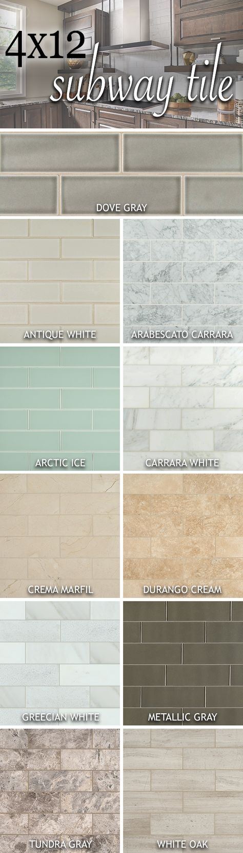 Our 4x12 tiles are giving new life to classic subway! Featuring handcrafted looks, dreamy whites, warm grays, and classic neutrals, our latest oversized subway additions will create the perfect linear look to glam up your space. Backsplash Cheap, Backsplash Design, Trendy Kitchen Backsplash, Tiles Ideas, Arctic Ice, Backsplash Tiles, Diy Backsplash, Kitchen Backsplashes, Backsplash Kitchen