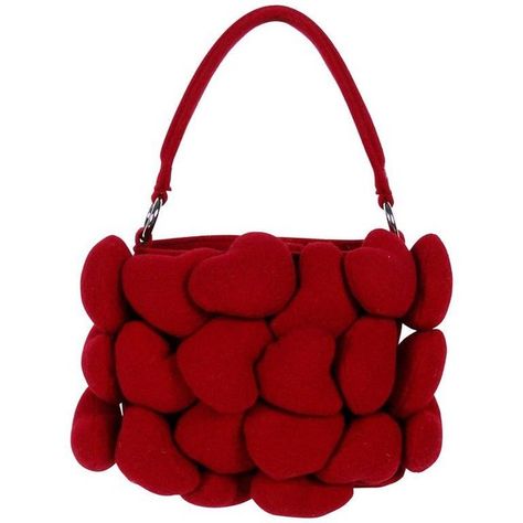 Preowned Moschino Iconic Red Multi Heart Handbag ($439) ❤ liked on Polyvore featuring bags, handbags, red, top handle bags, top handle purse, red heart purse, hand bags, vintage handbags purses and vintage hand bags Novelty Bags, Heart Handbag, Funky Purses, Unique Handbag, Heart Red, Heart Bag, Red Bags, Puffy Heart, Beaded Bags