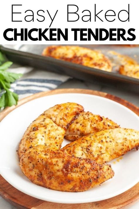 Skinnytaste Chicken Tenders, Low Carb Baked Chicken Tenders, Easy Dinner Recipes Chicken Tenderloins, Recipes To Make With Chicken Tenders, Juicy Baked Chicken Tenders, Bakes Chicken Tenders, Chicken Tenderloin Baked Recipes, Healthy Recipes With Chicken Tenderloins, Baked Chicken Recipes Tenderloins