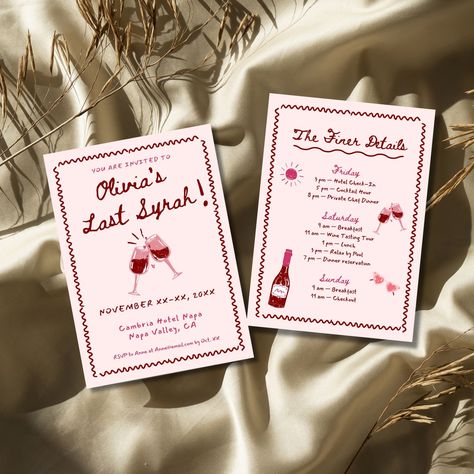 Wine Bachelorette Theme, Bachelorette Party Themes Wine, Winery Bachelorette Party Ideas, Wine Themed Bachelorette Party, Wine Tour Bachelorette, Wine Tasting Bachelorette Party, Winery Bachelorette, Vino Before Vows, Bachelorette Itinerary Template