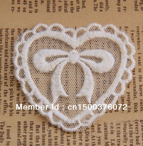 (20 Pieces/Lot) Free Shipping LA003 High Quality Heart-Shaped Fabric Patch Cloth Paste Handmade Cotton Lace Applique DIY $12.99 Tela, Lace Applique Diy, Applique Letters, Square Dance, Heart Outline, Heart Patches, Heart Drawing, Lace Heart, Fabric Patch