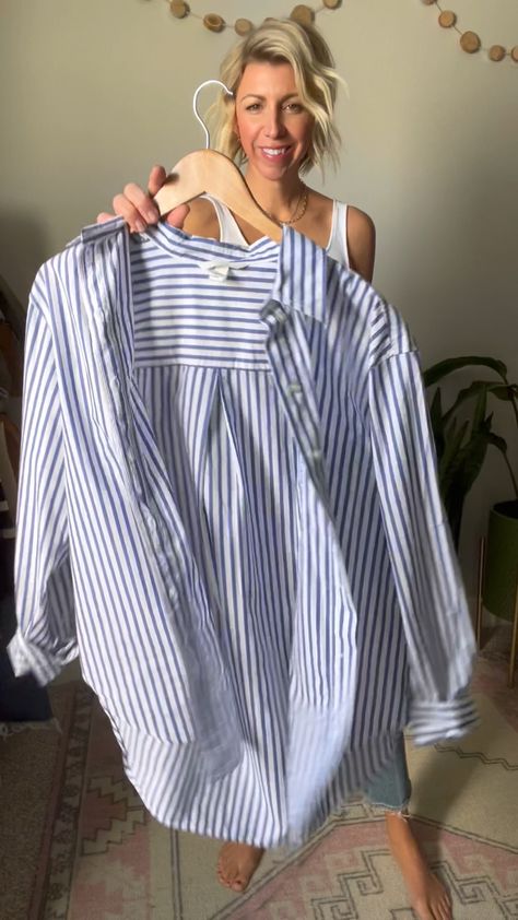 Cotton Poplin Shirt curated on LTK Oversize Poplin Shirt Outfit, Striped Poplin Shirt Outfit, Oversized Poplin Shirt Outfit, Oversized Striped Shirt Outfit, Poplin Shirt Outfit, Shirt Outfit Summer, Oversized Poplin Shirt, Oversized Striped Shirt, H&m Shirts