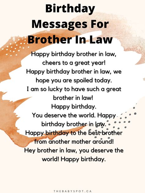 It's your brother in law's birthday! Here are some great birthday messages that you can text or message to your favorite brother in law! We have many more messages and birthday wishes. Click here! | The Baby Spot | brother in law messages | brother in law birthday wishes | best birthday wishes brother in law Contact Names For Brother In Law, Birthday Wishes Brother In Law, Birthday Wishes For Brother In Law, Brother In Law Birthday Quotes Funny, Birthday Lines For Brother, Brother In Law Birthday Wishes, Birthday Messages For Brother, Prayers For Brother, Birthday Wishes Brother