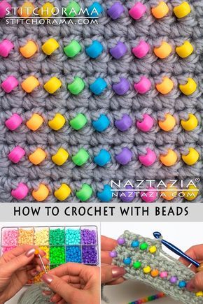 Pony Bead Weighted Blanket, Big Beads Craft, Crochet Bead Patterns Free, Beaded Tutorials And Patterns, Beads Crochet Patterns, Crocheting With Beads Tutorial, How To Crochet Beads Into Work, Beaded Crochet Blanket, Bead Crochet Amigurumi