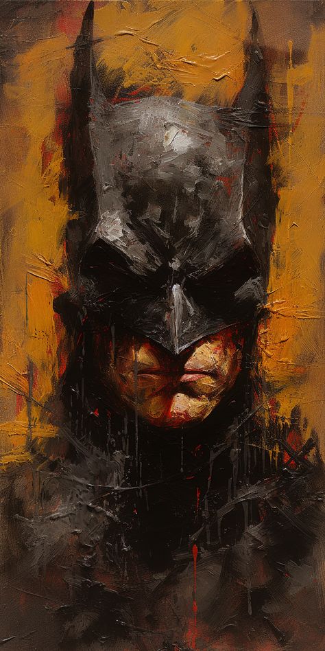 The Batman Painting, Batman Comics Art, Batman Comics Wallpaper, Batman Painting Easy, Batman Wallpapers Aesthetic, Batman Art Painting, Batman Poster Art, Dark Portrait Painting, The Batman Wallpaper