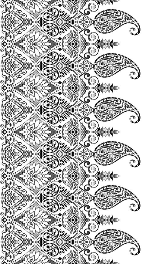 black and white pattern design, Saree Borders Designs, Textile Motifs Design, Saree Border Designs, Geometric Border Pattern, Mandala Print Pattern, Black And White Pattern Design, Aztec Pattern Design, Printable Stencil Patterns, Weaving Book