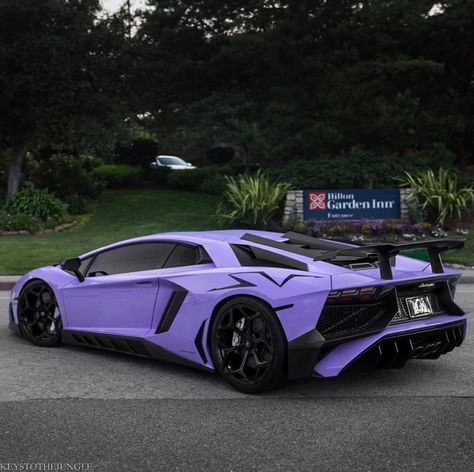 Lamborghini Aventador Super Veloce Coupe painted in Blu Cepheus and photoshopped into light purple   Photo taken by: @keystothejungle on Instagram (@wiggs.d on Instagram is the owner of the car) Kereta Sport, Nissan Gtr Nismo, Katt Grejer, Aventador Lamborghini, Lamborghini Lamborghini, Mobil Drift, Luxury Sports Cars, Lamborghini Diablo, Top Luxury Cars