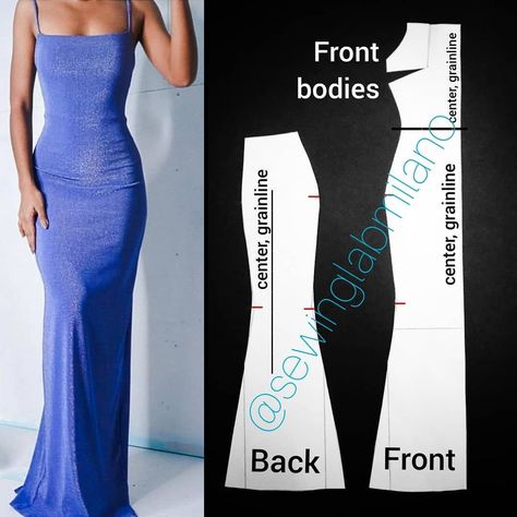 Mermaid Dress Pattern, Pola Rok, Clothing Pattern Design, Prom Dress Pattern, Dress Patterns Diy, Haine Diy, Blouse Drafting Patterns, Diy Blouse Pattern, Sewing Projects Clothes