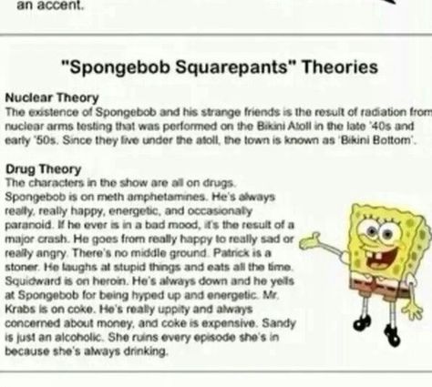 Spongebob Theory Spongebob Conspericy Theories, Conspiration Theory Funny, Conspiration Theories, Crazy Theories, Conspericy Theories, Cartoon Theories, Brain Wash, Ruined Childhood, Funny Deep Thoughts