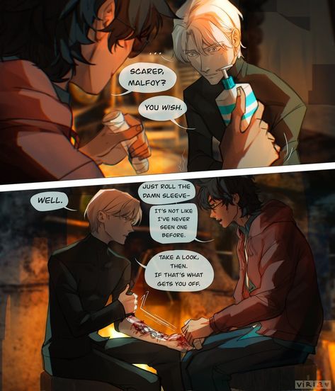 Viria Art, Harry Potter And Draco, Harry Potter And Draco Malfoy, Harry And Draco, Draco Malfoy Fanart, Drarry Fanart, Harry Draco, Gay Harry Potter, Harry Potter Comics