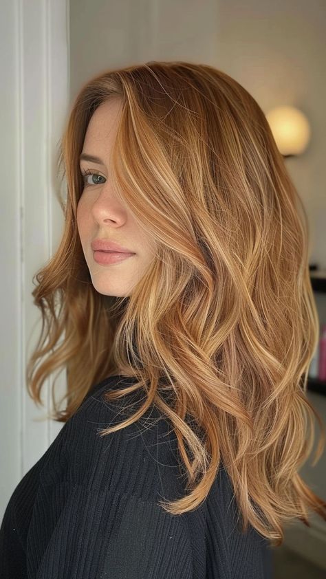 Fall Hair Colors Strawberry Blonde, Strawberry Blonde Brunette Balayage, Red Copper Blonde Hair, Brown Hair To Strawberry Blonde, Auburn Strawberry Blonde Hair, Copper Hair Tones, Blond And Orange Hair, Auburn Blonde Hair Color, Blond Roux Hair