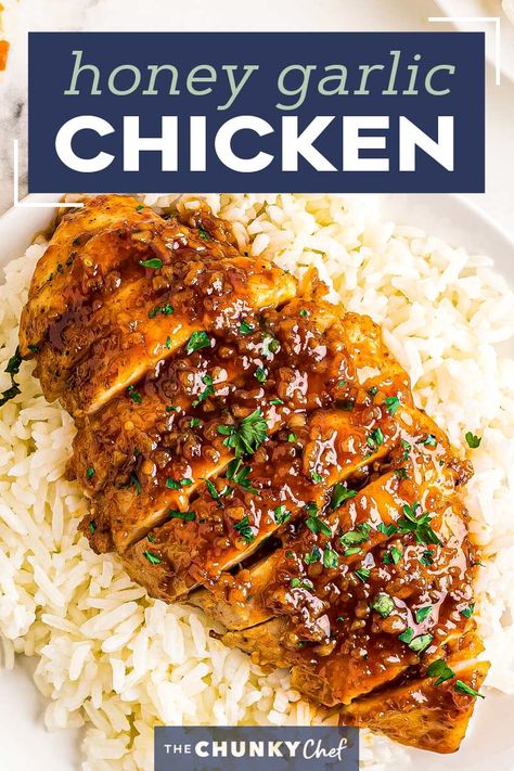 Honey Garlic Chicken Without Soy Sauce, Chicken Recipes In A Pan, Honey Garlic Roasted Chicken, Chick Breast Recipes Easy, Healthy Honey Chicken Recipes, Healthy Chicken Glaze, Honey Glaze Recipe For Chicken, Honey Garlic Chicken Oven Baked, Honey Garlic Oven Baked Chicken