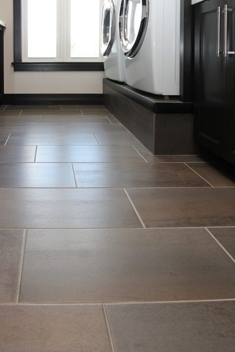 Dark Brown Tiled Laundry Room Floor Ceramic Floor Tiles Basement, Brown Kitchen Tile Floor, Simple Floor Tiles Design, Brown Floor Tiles Kitchen, Brown Tile Bathroom Floor, Brown Kitchen Floor Tile, Dark Brown Tile Floor, Brown Ceramic Tile Floor, Brown Tile Kitchen Floor