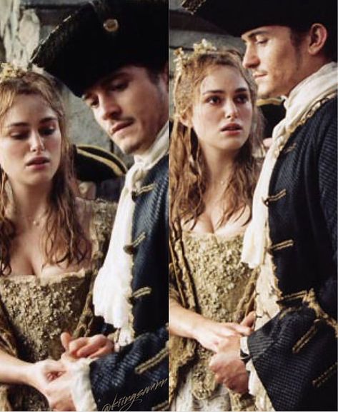 The Turners have a bad wedding... Keira Knightley, Orlando Bloom, Elisabeth Swan, Bad Wedding, Will And Elizabeth, Keira Knightly, Pirate Life, Disney Live Action, Movie Costumes