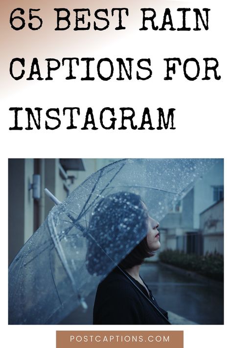 Have you ever taken a picture in the rain and wished you had something to say about it? Well, look no further! Here are 65 of the best rain captions for Instagram. Whether you’re trying to capture the beauty of a rainy day or just make a pun about getting wet, these captions will do the trick. So grab your umbrella and get ready to take some pictures! Rain captions| Rain Instagram Captions| Rain Quotes for Instagram Rain Quotes Beautiful, Rain Captions For Instagram Story, Caption For Rain, Whatsapp Captions, Rain Captions For Instagram, Rain Captions, Umbrella Quotes, Captions Sassy, Rainy Day Pictures