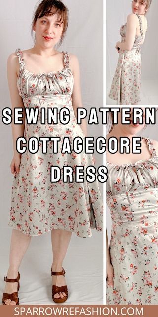 Cottagecore Dress with Corset Tie: Sew Your Dream Dress - Sparrow Refashion: A Blog for Sewing Lovers and DIY Enthusiasts Couture, Ren Fair Dress Pattern, Corset Skirt Sewing Pattern, Corset Back Dress Pattern, How To Sew A Simple Dress, Sewing Dress Tutorial, Simple Dress Pattern Free Summer, Quick Easy Sewing Projects, Summer Dress Sewing Patterns Free
