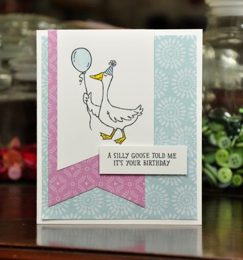 Silly Goose Planet Ink, Goose Birthday, Birthday Card Diy, Homemade Birthday Cards, Silly Goose, Happy Wishes, Card Diy, Card A, Birthday Cards Diy