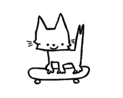 Patchwork, Cat On Skateboard Doodle, Cat On Skateboard Drawing, How To Draw A Skateboard, Ghost Riding A Skateboard, Skateboard Doodles, Skate Sketch, Cat Skateboarding, Cat On A Skateboard