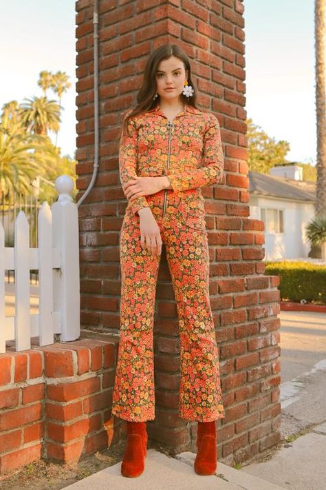 Couture, 70s Themed Outfit, 60s Jumpsuit, Marigold Print, Miracle Eye, Fairytale Dresses, Stage Style, 70s Jumpsuit, Fashion Expression