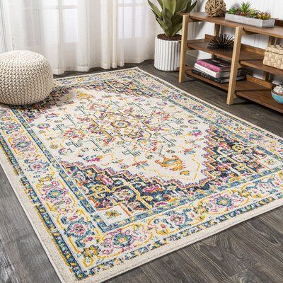 Medallion Area Rug, Yellow Beige, Colourful Living Room, Jewel Colors, Modern Loft, Yellow Area Rugs, Rug Beige, Dining Room Living Room, Geometric Area Rug