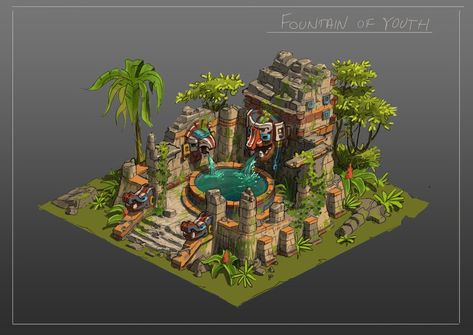 ArtStation - Stylized Aztec buildings Aztec Environment Concept Art, Aztec Buildings, Mesoamerican Architecture, Aztec Architecture, Aztec City, Aztec Statues, Forge Of Empires, Modern Aztec, Indoor Playground Design