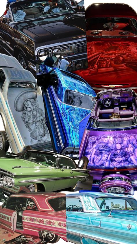 It Woman, Lowrider Model Cars, Hispanic Aesthetic, 64 Impala, Cholo Style, Lowrider Trucks, Cholo Art, Lowrider Art, Custom Cars Paint