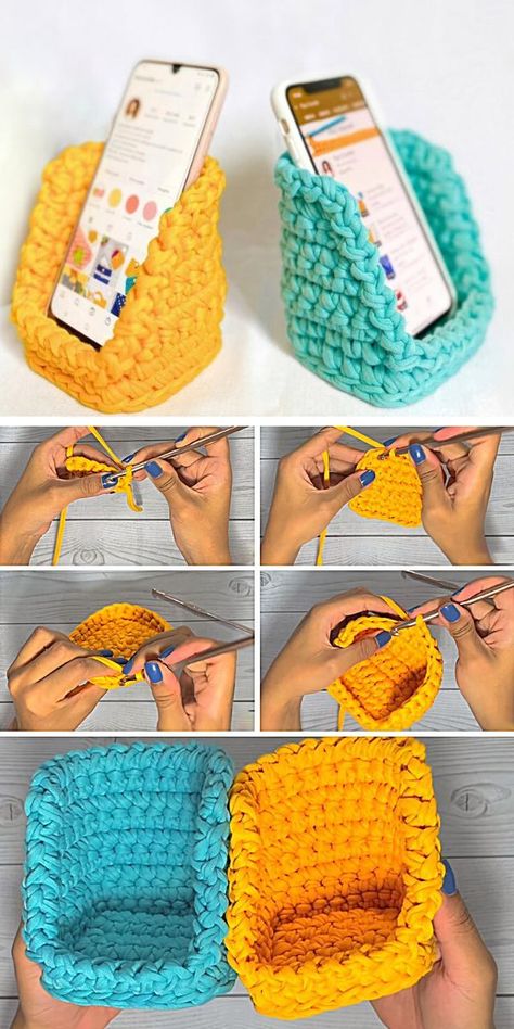 Crochet Phone Cover, Crochet Organizer, Free Macrame Patterns, Crochet Garden, Úložný Box, Crochet Phone Cases, Crochet Bag Pattern Free, Crochet Clothes For Women, Aesthetic Crochet