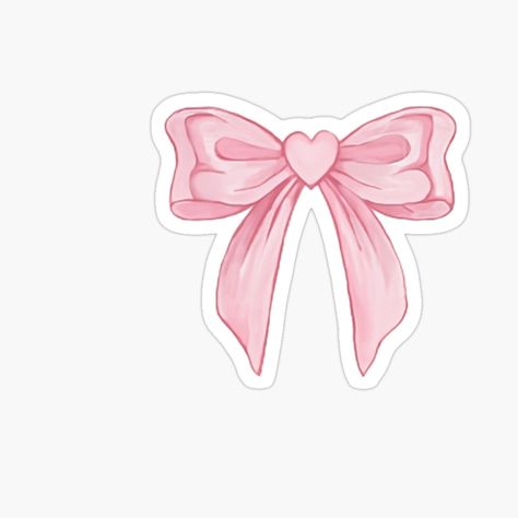 Get my art printed on awesome products. Support me at Redbubble #RBandME: https://www.redbubble.com/i/sticker/Pink-Heart-Bow-Sticker-by-DezzT/156310447.EJUG5?asc=u Coqquete Stickers Printable, Cute Things To Print Out For Stickers, Pink Stickers For Journal, Back To School Stickers Aesthetic, Bow Stickers Aesthetic, Stickers Printable Coquette, Couqutte Stickers, Valentines Day Stickers Aesthetic, Pink Y2k Stickers