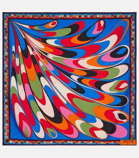 Material: 100% silk. Care instructions: dry clean. Made in Italy. Designer color name: Multicolour. Pucci Pattern, Pucci Scarf, Silk Scarf Design, Pucci Print, Gucci Floral, Silk Twill Scarf, Denim Midi Dress, Printed Silk Scarf, Luxury Women Fashion