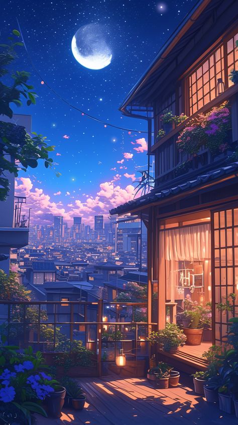 Lofi Live Wallpaper Pc, Night Lofi Wallpaper, Moon Sky Wallpaper, Wallpaper Iphone Minimalist, Iphone Cute Wallpaper, Summer Phone Wallpapers, Wallpapers Floral, Cute Wallpaper Iphone, Lofi Art