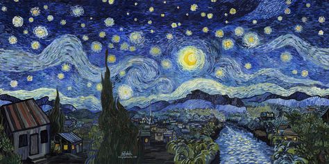 Starry Night Computer Wallpaper, Starry Night Laptop Wallpaper Hd, Landscape Starry Night, Desktop Wallpaper Hd 1080p Starry Night, Van Gogh Wallpaper Landscape, Starry Night By Van Gogh, Van Gohn Paint Starry Night, The Starry Night Wallpaper Computer, The Starry Night Background