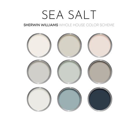 Cabin Paint Colors, Greek Villa Sherwin Williams, Sherwin Williams Paint Neutral, Neutral Interior Paint Colors, Coastal Color Scheme, Interior Paint Palettes, Colors For Home, Greek Villa, Coastal Paint