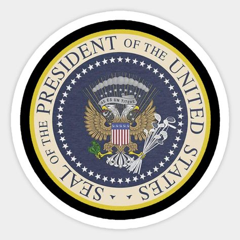 Potus Double Headed Eagle- Doctored Golf Clubs Doctored Presidential seal -- Choose from our vast selection of stickers to match with your favorite design to make the perfect customized sticker/decal. Perfect to put on water bottles, laptops, hard hats, and car windows. Everything from favorite TV show stickers to funny stickers. For men, women, boys, and girls. Presidential Seal, Double Headed Eagle, Seal Logo, The United States Of America, Seal Design, Car Windows, Hard Hats, States Of America, Funny Stickers