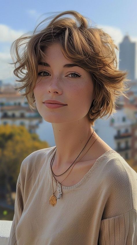 Wavy Pixie Cut, Short Wavy Haircuts, Wavy Pixie, Cool Hairstyles For Girls, Amazing Hairstyles, Curly Haircuts, Wavy Haircuts, Hairstyles For Girls, Curly Hair Women