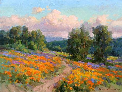 Ovanes Berberian, Impressionistic Paintings, California Painting, Canvas For Beginners, Acrylic Landscape, Landscape Art Painting, Lukisan Cat Air, Beginner Painting, Painting Art Projects