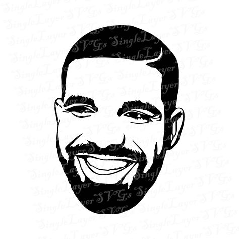 Drake Drawing, Drake Rapper, Drake Art, Drake Photos, Face Stencils, Hip Hop Artwork, Rapper Art, Hip Hop Art, Outline Drawings
