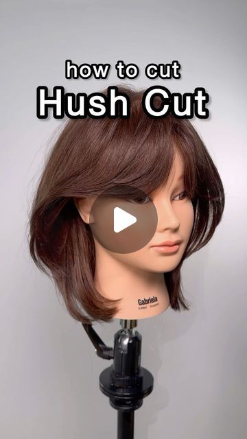 Gilad | Hair Video Education on Instagram: "Hush Cut ✂️ This step-by-step tutorial shows how to cut a Hush Cut on short hair.  We create curtain bangs and use a ghost layering technique to create lots of air layers with whispy ends.  Have your clients been asking you for Hush cuts yet?   This result is softer vs a more structured Wolfcut.  Slice in to the hair to remove blunt lines for that perfect whispy layer look.   Styled with @kenraprofessional Luxe Shine Oil and Texture Spray 🔥   #haircut #hushcut #wolfcut #haircuttutorial #haircutting #hairtutorial #nychairstylist #hairtutorials #haircuttransformation #haireducation" Hush Cut On Short Hair, Hush Cut For Short Hair, Curtain Bangs Shoulder Hair, Hushcut Haircut Short, Layered Haircuts With Bangs Short, How To Cut Hush Cut At Home, Layered Hair With Curtain Bangs Short, Hush Cut Short Tutorial, Hush Cut Tutorial At Home