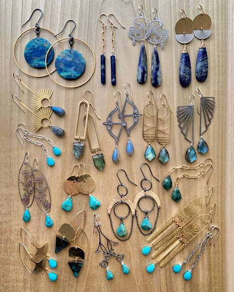 Jewelry Organizer Wall, Retail Jewelry, Silver Link Chain, Bead Weaving Patterns, Hippie Earrings, Making Earrings, Sleeping Beauty Turquoise, Shop Owner, Hippie Jewelry
