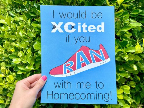 Homecoming Proposal Ideas For Cross Country, Homecoming Poster For Boyfriend, Track Hoco Proposals Ideas, Running Hoco Proposals, Cross Country Promposal, Lacrosse Hoco Proposal, Cross Country Poster Ideas, Track Promposal Ideas, Cross Country Hoco Proposals