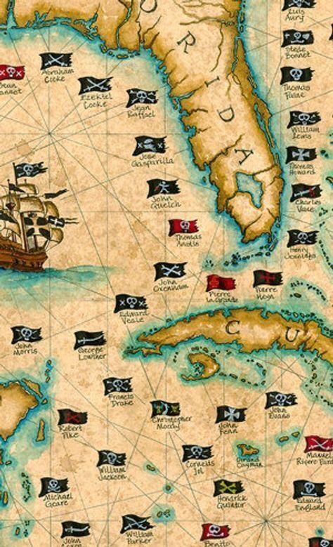 Pirate Flags, Pirate Map, Pirate History, Golden Age Of Piracy, Pirate Maps, Navi A Vela, Pirates Life, Pirate Art, Drawing Hand