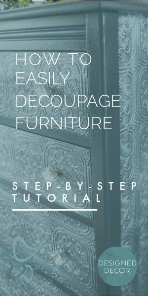 Learn how to add color and textures to your furniture makeovers with decoupage. Use paper, napkins, fabric and much more to all your furniture makeovers. #paintedfurniture #furnituremakeover #decoupageideas #diytutorial Upcycling, Tissue Paper On Furniture, Decoupage Fabric On Furniture, Decoupage Paper For Furniture, How To Use Wallpaper On Furniture, Decopage Furniture Ideas, How To Wallpaper Furniture, Rice Paper Decoupage Furniture, Diy Decoupage Furniture
