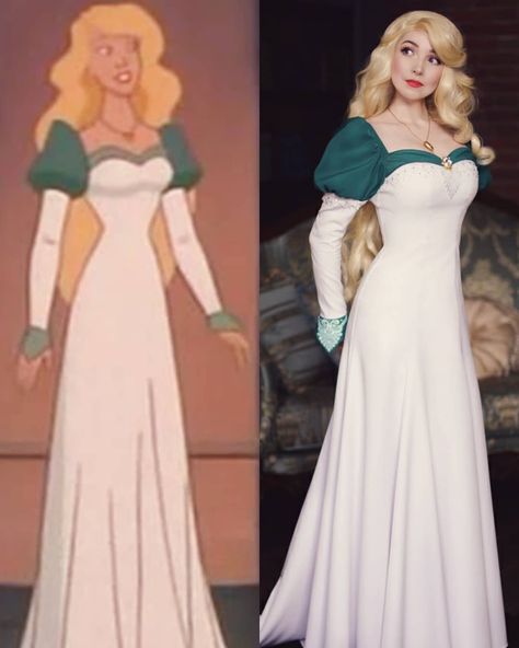 Odette Dress The Swan Princess, Odette Swan Princess Dress, Odette Swan Princess Cosplay, Inside Out Outfits, Swan Princess Cosplay, Swan Princess Costume, Odette Aesthetic, Odette Cosplay, Anastasia Cosplay