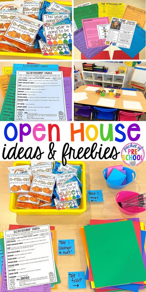 Daycare Open House Activities, Pocket Of Preschool Back To School, Cute Open House Ideas, Preschool Open Day Ideas, Preschool Mailbox Ideas, Open House For Preschool Ideas, Parent Orientation Preschool, Beginning Of School Year Activities Preschool, 1st Day Preschool Ideas